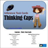 Inferences Task Cards, Thinking Caps - Print and Easel Versions