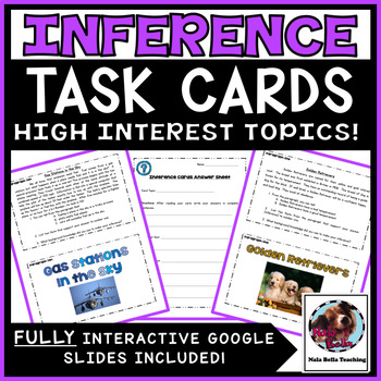 Preview of Inference Task cards and Guided Mini Lessons