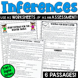 Making Inferences Worksheets with Six Fiction Practice Pas