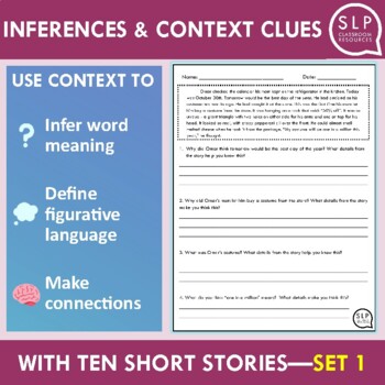 Preview of Inferences and Context Clues Short Stories for Speech Therapy - Set 1