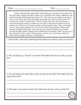 short stories with pictures speech therapy