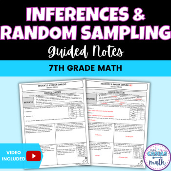 Preview of Inferences and Random Sampling Guided Notes Lesson 7th Grade Math