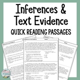 Inferences and Text Evidence Reading Comprehension Passages 