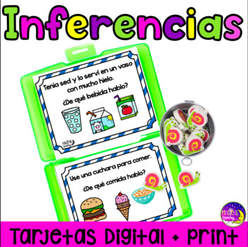 Preview of Inferencias - Spanish Inferences Print and Digital Flashcards