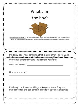 Preview of Inferencing Booklet: What's in my box?