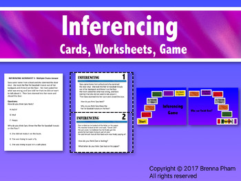 Preview of Inferencing Cards, Worksheets, and Game