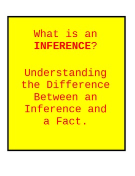 Preview of Inferencing:  Determining the Difference Between Inferences and Facts