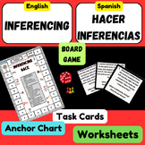 Inferencing - Hacer Inferencias bilingual board game and t