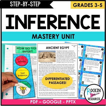 Preview of Inference Reading Passages - Making Inferences - Task Cards - Printable Digital