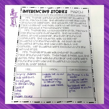 Inferencing Stories for the Year by Speech Time Fun | TpT
