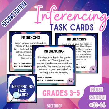 Preview of Inferencing Task Cards - 3-5 Grade - {SECOND EDITION} cards 33-64