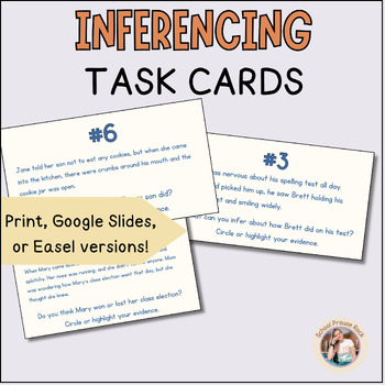 Preview of Inferencing Task Cards DIGITAL & PRINT