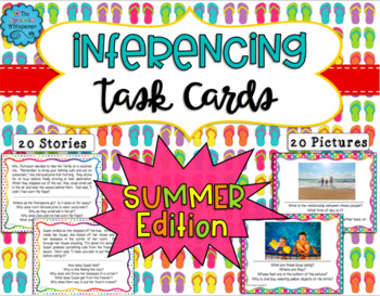 Preview of Inferencing Task Cards: Summer Edition