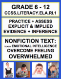 Inferencing + Text Evidence with SEL Nonfiction Article: F