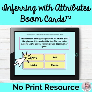 Preview of Inferencing With Attributes Boom Card™ Deck NO Print Speech | Distance Learning