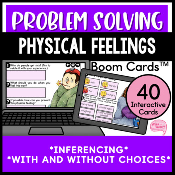 Preview of Inferencing and Problem Solving of Physical Feelings Speech Therapy Boom Cards™
