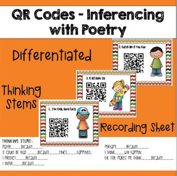 Preview of Inferencing with Poetry QR Codes - Differentiated