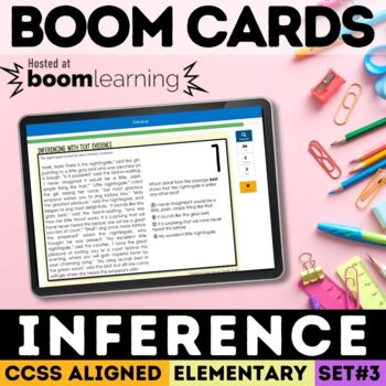 Preview of Inferencing with Text Evidence Task Cards | Digital Boom Cards
