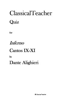 Preview of Inferno Cantos IX-XI