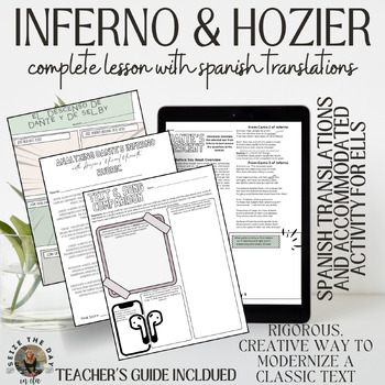 Preview of Inferno and Hozier: Complete Lesson with ELL ELD Translations and Accommodations