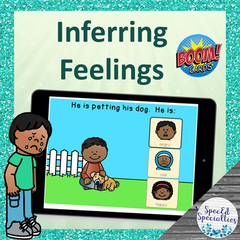 Preview of Inferring BASIC Feelings and Emotions in Social Situations SET 1 BOOM Cards™