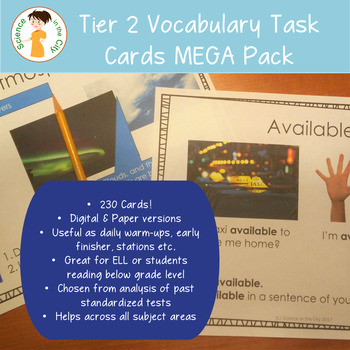 Preview of Tier 2 Vocabulary: Context Clues Task Card Activities (Great for Test Prep)