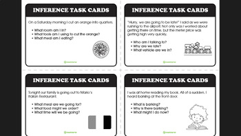 Preview of Inferring Written Scenario Task Cards Blackand White $$