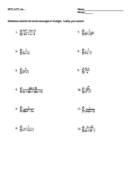 Infinite Series Worksheets - AP Calculus BC by Cindy Carlson | TpT