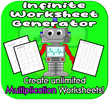 Preview of Infinite Worksheet Generator - Unlimited MULTIPLICATION Math Sums - Answer Keys!