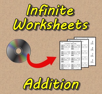 Preview of Infinite Worksheets: Addition  (Math Worksheet Generator Software)