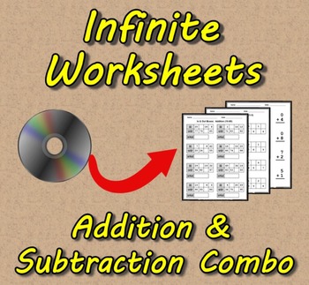 Preview of Infinite Worksheets: Addition/Subtraction Combo (Worksheet Generator Software)