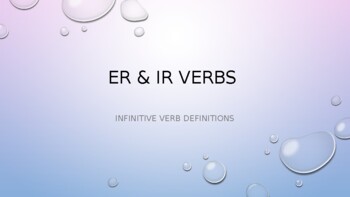 Preview of Infinitive Er & Ir Verb Definitions PowerPoint