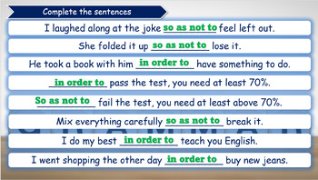 Infinitives of Purpose. ESL/ELL PowerPoint Lesson for B1/B2 Level Students
