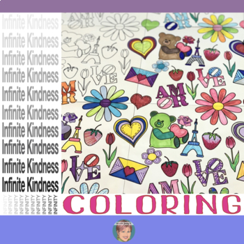 Preview of Infinity Kindness Coloring Pages | Great for Every Day or Kindness Week!