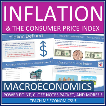 Preview of Inflation & CPI Powerpoint Note Packet Economics + Digital Interactive Notebook