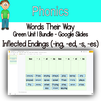 Preview of Inflected Endings (-ing, -ed, -s, -es) Bundle Google Slides and Forms