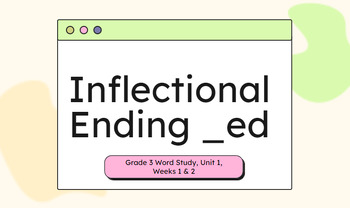 Preview of Inflectional Ending _ed Lesson and Practice