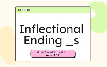 Preview of Inflectional Ending _s Lesson and Practice