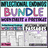 Inflectional Endings BUNDLE Worksheets & Reading Passages 