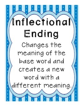 Inflectional Endings - Common Core Standard RF.1.3f - Posters and Actvities