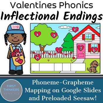 Preview of Inflectional Endings Digital Valentines Day Phonics Games Google Slides Seesaw