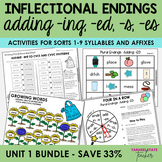 Inflectional Endings ING, ED, S, ES Syllables Affixes Game