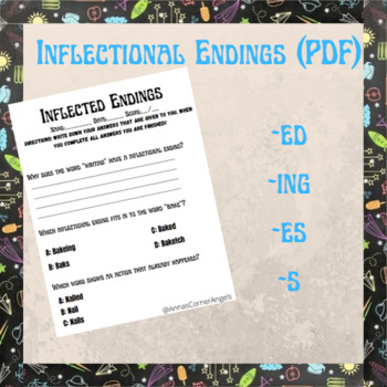 Preview of Inflectional Endings (PDF)