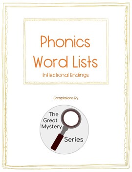 Preview of Inflectional Endings Phonics Word Lists *FREEBIE*