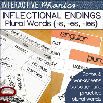 Preview of Inflectional Endings: Plural Words, Anchor Chart, Posters, Sorts, and Worksheets