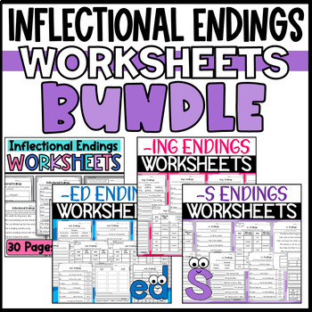Preview of Inflectional Endings Worksheets BUNDLE