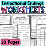 Inflectional Endings Worksheets: ing, ed, s: Sorts, Cloze,