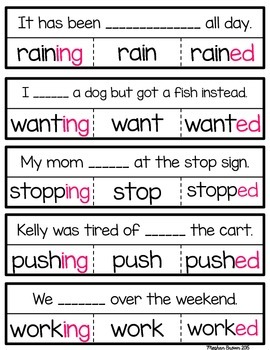 Inflectional Endings ( -ed and -ing) Activities | TpT