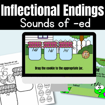 Preview of Digital Inflectional Endings Activity & Printables, Sounds of -ed for 1st Grade