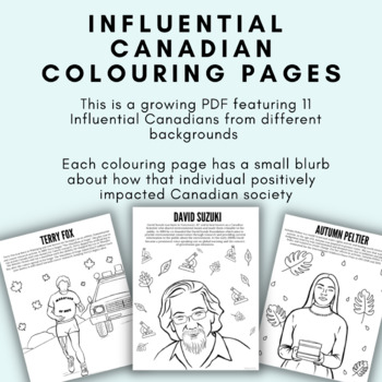 Preview of Influential Canadians Colouring Pages- PDF